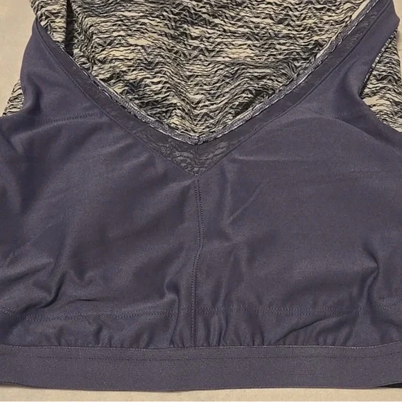 MPG Sport Blue White Travel Athletic Dress Built-in Bra Pockets XL - Picture 3 of 11